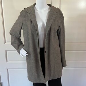 Calvin Klein gray wool hooded jacket.